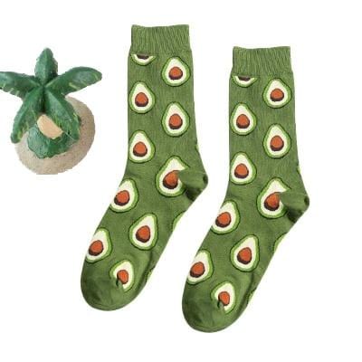 Women Happy Funny Socks With Print Art Cute Warm Winter Socks With Avocado Sushi Food Cotton Fashion Harajuku Unisex Sock 1 Pair