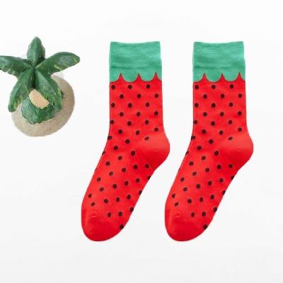 Women Happy Funny Socks With Print Art Cute Warm Winter Socks With Avocado Sushi Food Cotton Fashion Harajuku Unisex Sock 1 Pair