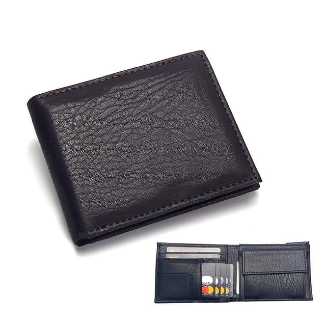 Luxury Men's Wallet Leather Solid Slim Wallets Men Pu Leather Bifold Short Credit Card Holders Coin Purses Business Purse Male