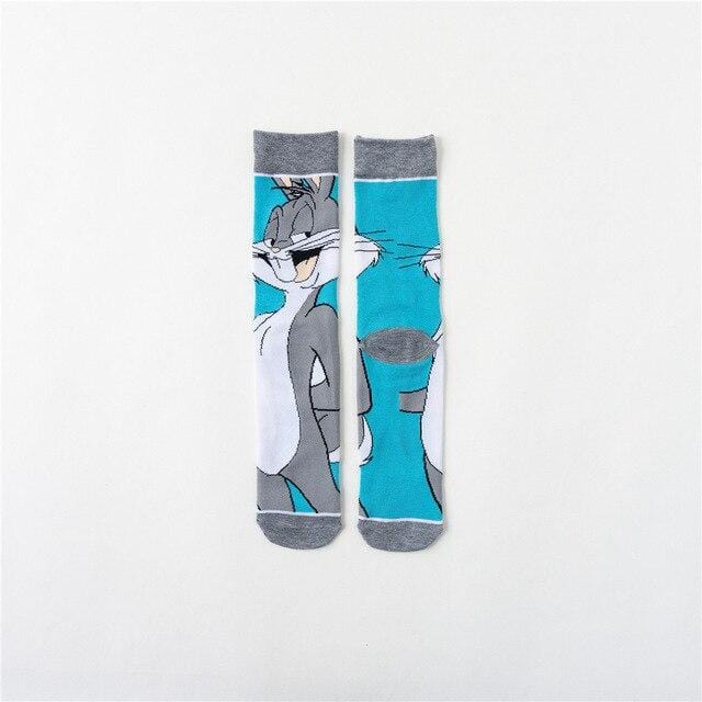 Fashion cotton personality cartoon character socks men and women casual socks unisex Harajuku creative hip hop skateboard socks