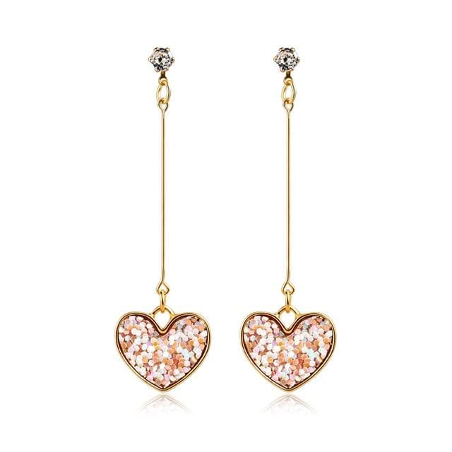 X&P New Korean Heart Statement Drop Earrings 2019 for Women Fashion Vintage Geometric Acrylic Dangle Hanging Earring Jewelry