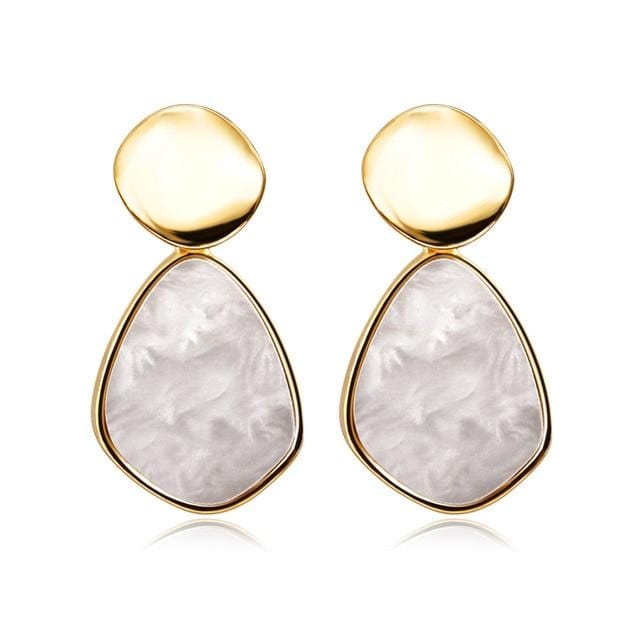 X&P New Korean Heart Statement Drop Earrings 2019 for Women Fashion Vintage Geometric Acrylic Dangle Hanging Earring Jewelry