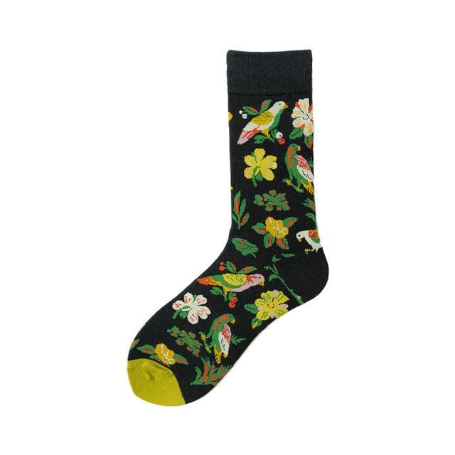 Novelty Happy Funny Men Graphic Socks Combed Cotton Omelette Frog Crazy Burger Salmon Corn Avocado Bird Fish Sock Christmas Gift