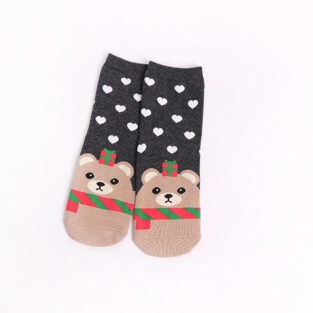 2018 New Design Christmas Santa Claus Socks Women Cotton Short Elk Winter Socks Cartoon Deer Snow Man Cute Socks New Year Gift