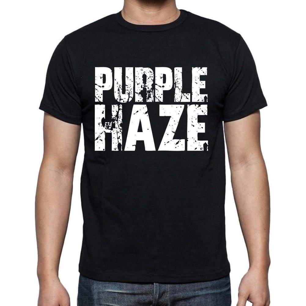 Purple Haze White Letters Mens Short Sleeve Round Neck T-Shirt 00007