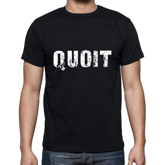 Quoit Mens Short Sleeve Round Neck T-Shirt 5 Letters Black Word 00006 - Casual