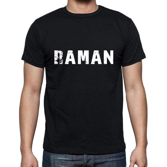 Raman Mens Short Sleeve Round Neck T-Shirt 5 Letters Black Word 00006 - Casual