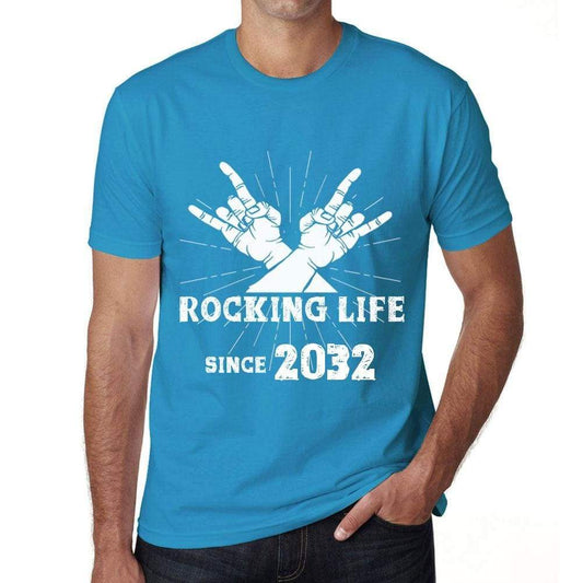 Rocking Life Since 2032 Mens T-Shirt Blue Birthday Gift 00421 - Blue / Xs - Casual