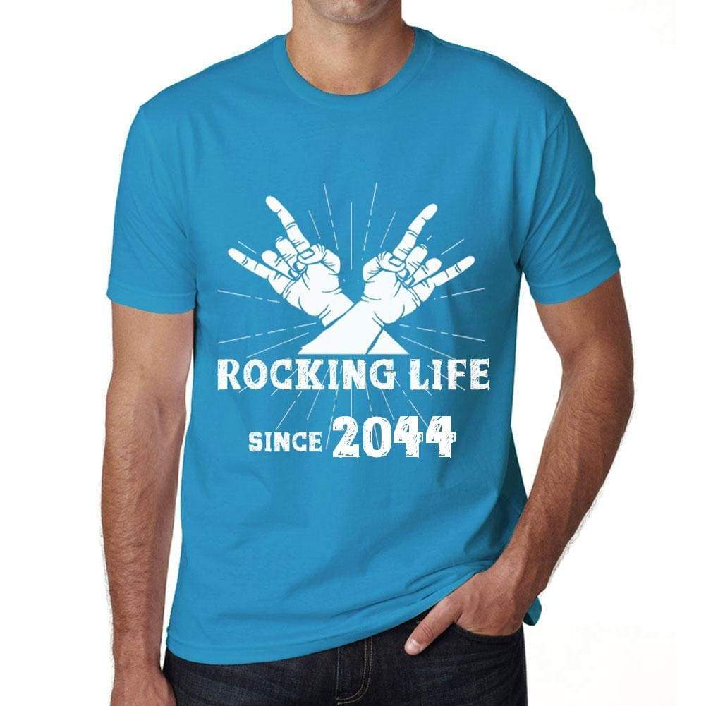 Rocking Life Since 2044 Mens T-Shirt Blue Birthday Gift 00421 - Blue / Xs - Casual