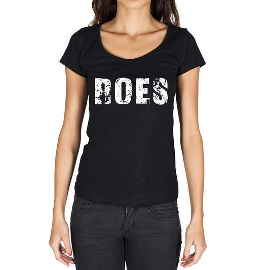 Roes German Cities Black Womens Short Sleeve Round Neck T-Shirt 00002 - Casual