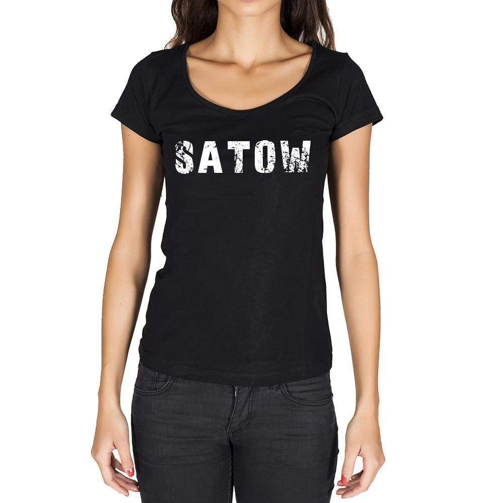 Satow German Cities Black Womens Short Sleeve Round Neck T-Shirt 00002 - Casual