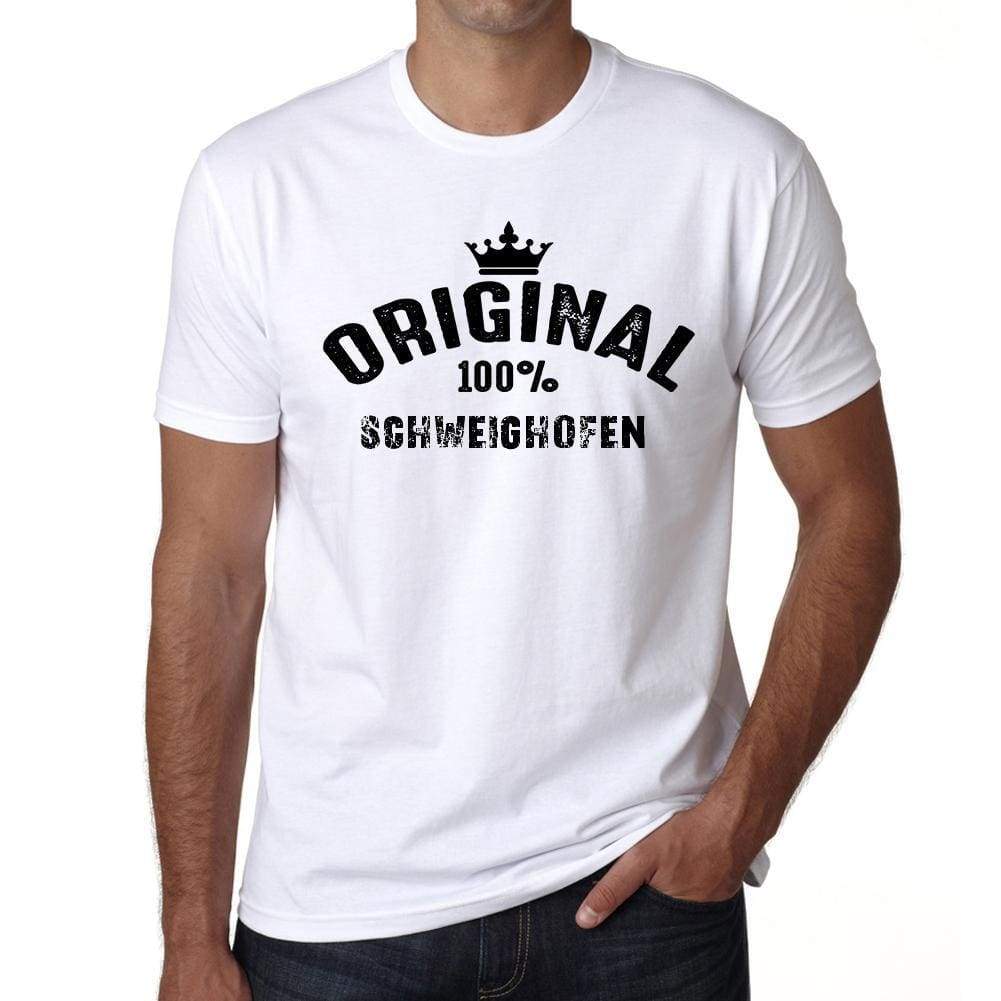 Schweighofen 100% German City White Mens Short Sleeve Round Neck T-Shirt 00001 - Casual