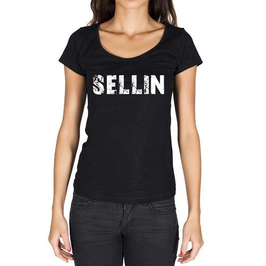 Sellin German Cities Black Womens Short Sleeve Round Neck T-Shirt 00002 - Casual