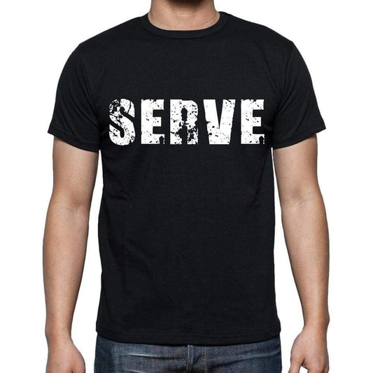 Serve White Letters Mens Short Sleeve Round Neck T-Shirt 00007