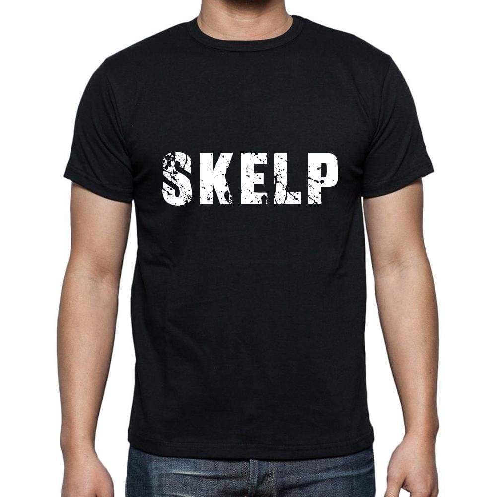 Skelp Mens Short Sleeve Round Neck T-Shirt 5 Letters Black Word 00006 - Casual