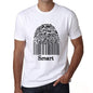 Smart Fingerprint White Mens Short Sleeve Round Neck T-Shirt Gift T-Shirt 00306 - White / S - Casual