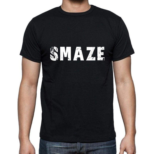 Smaze Mens Short Sleeve Round Neck T-Shirt 5 Letters Black Word 00006 - Casual