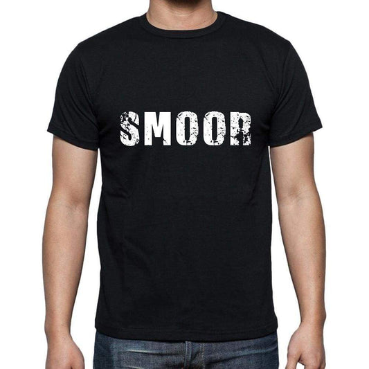 Smoor Mens Short Sleeve Round Neck T-Shirt 5 Letters Black Word 00006 - Casual
