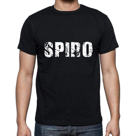 spiro Men's Short Sleeve Round Neck T-shirt , 5 letters Black , word 00006 - Ultrabasic