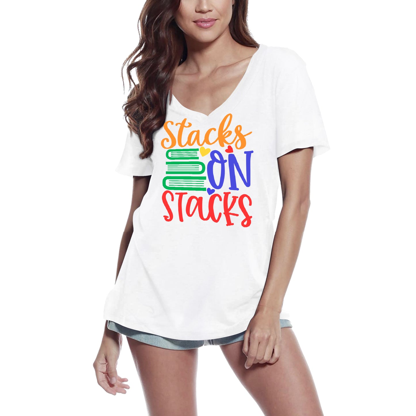 ULTRABASIC Women's T-Shirt Stacks On Stacks - Short Sleeve Tee Shirt Tops