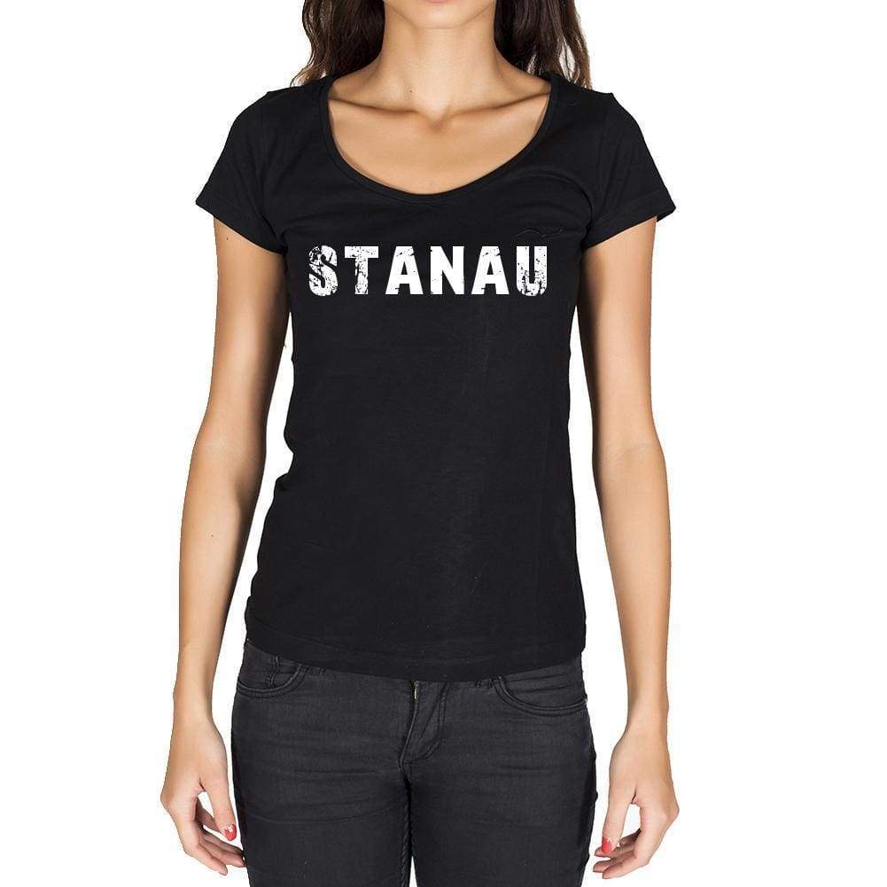 Stanau German Cities Black Womens Short Sleeve Round Neck T-Shirt 00002 - Casual