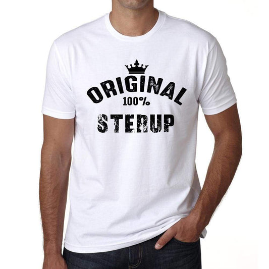Sterup 100% German City White Mens Short Sleeve Round Neck T-Shirt 00001 - Casual