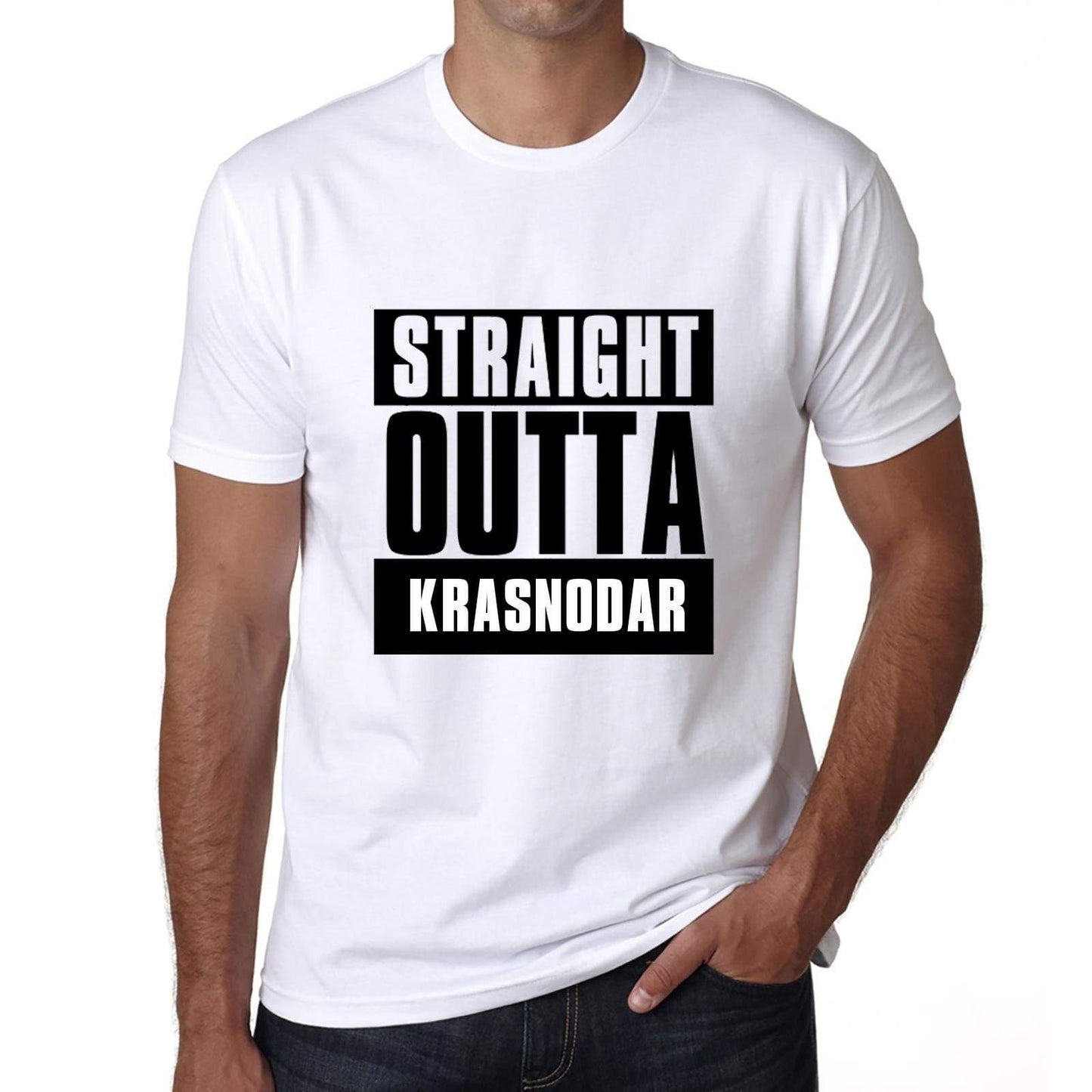 Straight Outta Krasnodar Mens Short Sleeve Round Neck T-Shirt 00027 - White / S - Casual