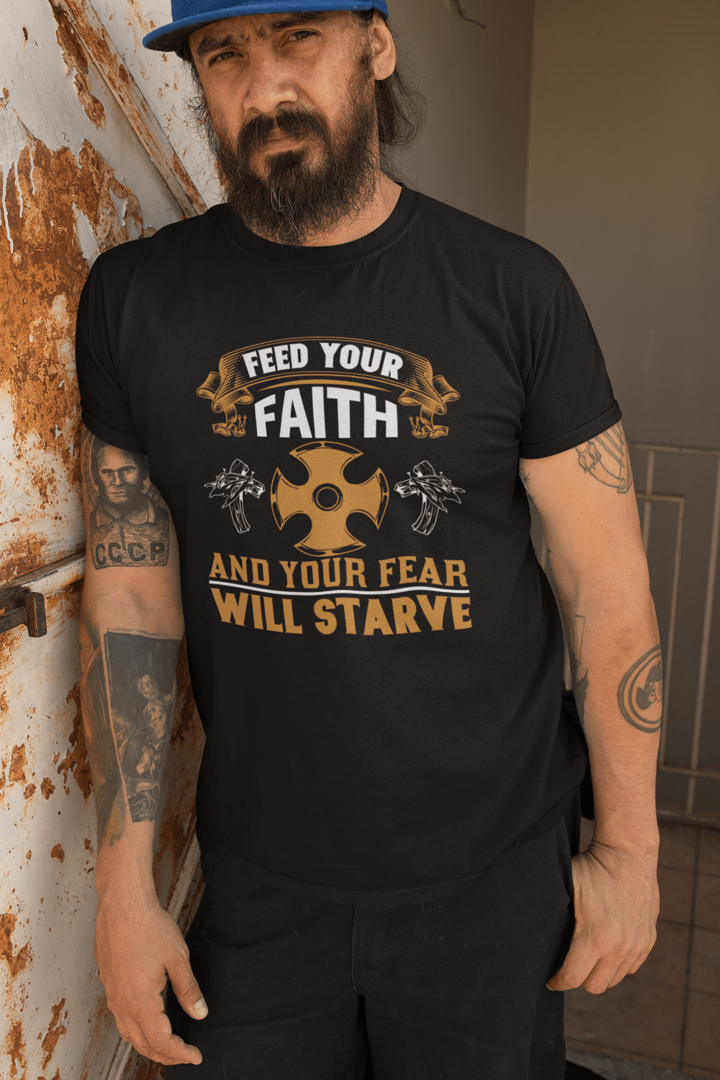 ULTRABASIC Men's T-Shirt Feed Your Faith - Christian Religious Shirt