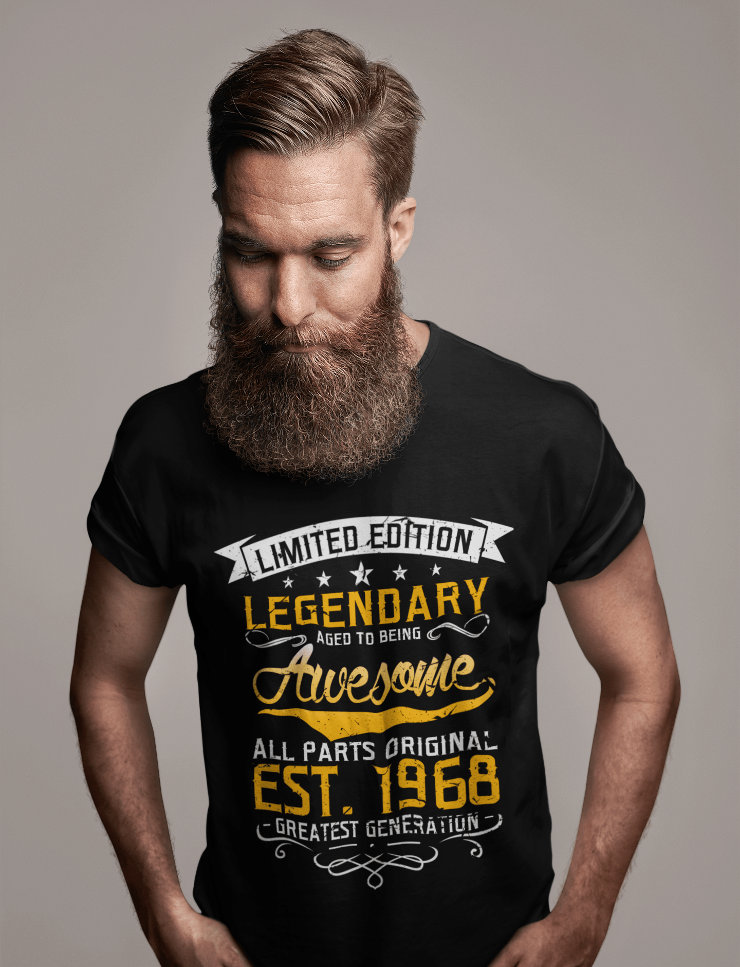 ULTRABASIC Men's Vintage T-Shirt Legendary Aged to Being Awesome 1968 - Gift for 52nd Birthday Tee Shirt