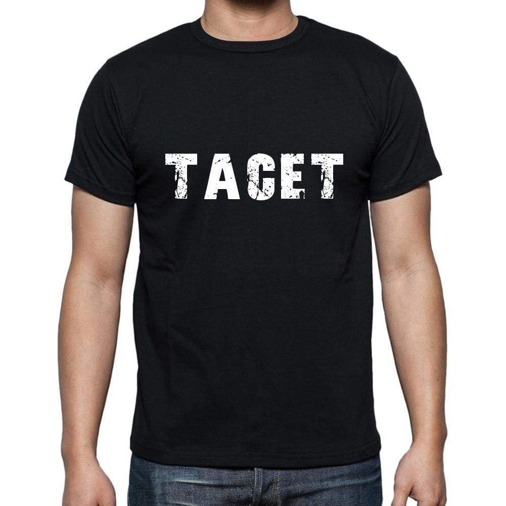 Tacet Mens Short Sleeve Round Neck T-Shirt 5 Letters Black Word 00006 - Casual