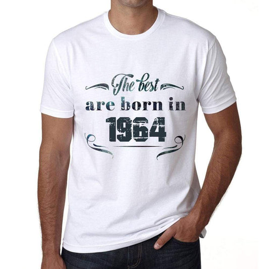 The Best Are Born In 1964 Mens T-Shirt White Birthday Gift 00398 - White / Xs - Casual