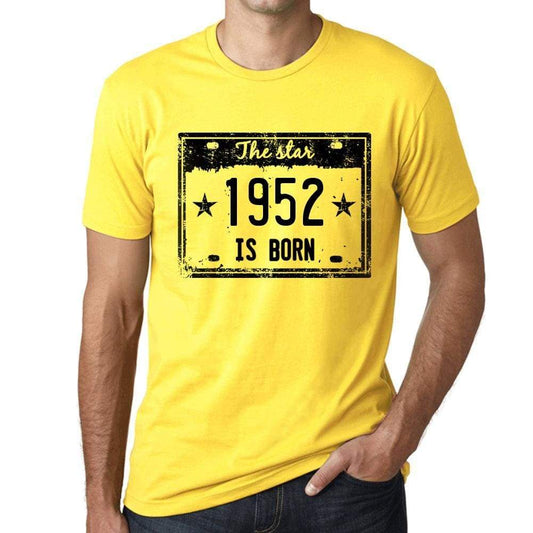 The Star 1952 Is Born Mens T-Shirt Yellow Birthday Gift 00456 - Yellow / Xs - Casual