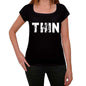 Thin Womens T Shirt Black Birthday Gift 00547 - Black / Xs - Casual