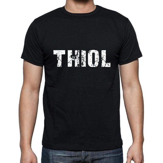 Thiol Mens Short Sleeve Round Neck T-Shirt 5 Letters Black Word 00006 - Casual