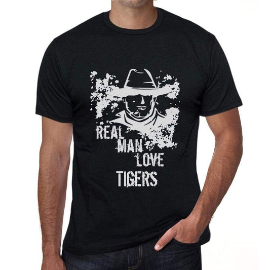 Tigers Real Men Love Tigers Mens T Shirt Black Birthday Gift 00538 - Black / Xs - Casual