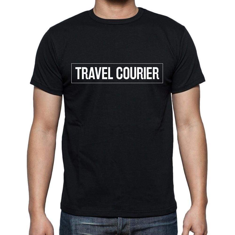 Travel Courier T Shirt Mens T-Shirt Occupation S Size Black Cotton - T-Shirt