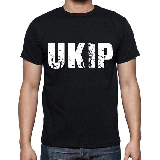 Ukip Mens Short Sleeve Round Neck T-Shirt 4 Letters Black - Casual