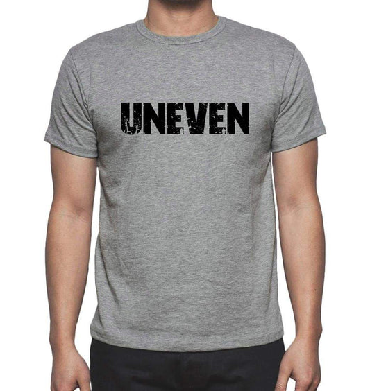 Uneven Grey Mens Short Sleeve Round Neck T-Shirt 00018 - Grey / S - Casual