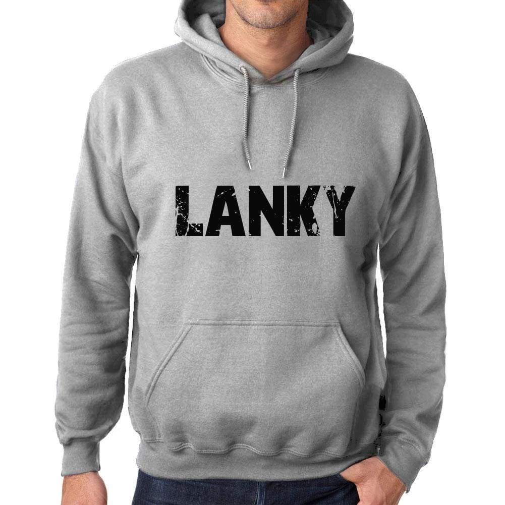 Unisex Printed Graphic Cotton Hoodie Popular Words Lanky Grey Marl - Grey Marl / Xs / Cotton - Hoodies