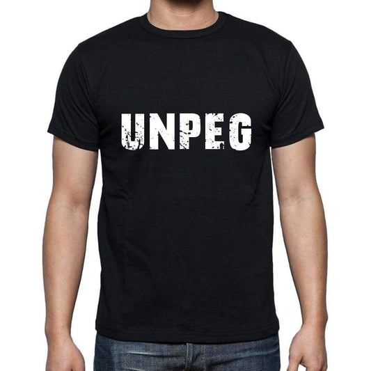 Unpeg Mens Short Sleeve Round Neck T-Shirt 5 Letters Black Word 00006 - Casual