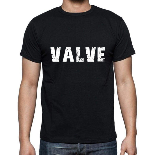Valve Mens Short Sleeve Round Neck T-Shirt 5 Letters Black Word 00006 - Casual