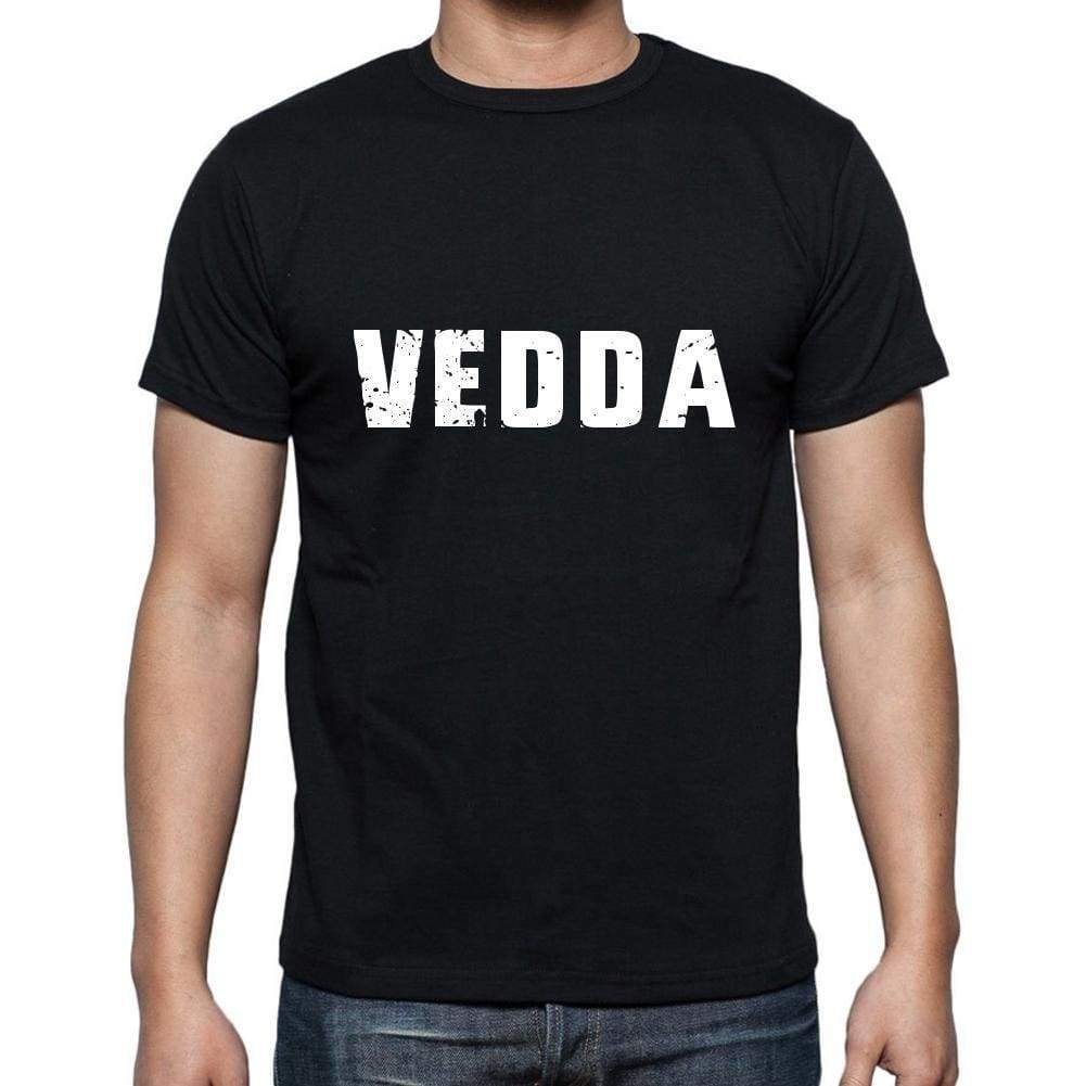 Vedda Mens Short Sleeve Round Neck T-Shirt 5 Letters Black Word 00006 - Casual