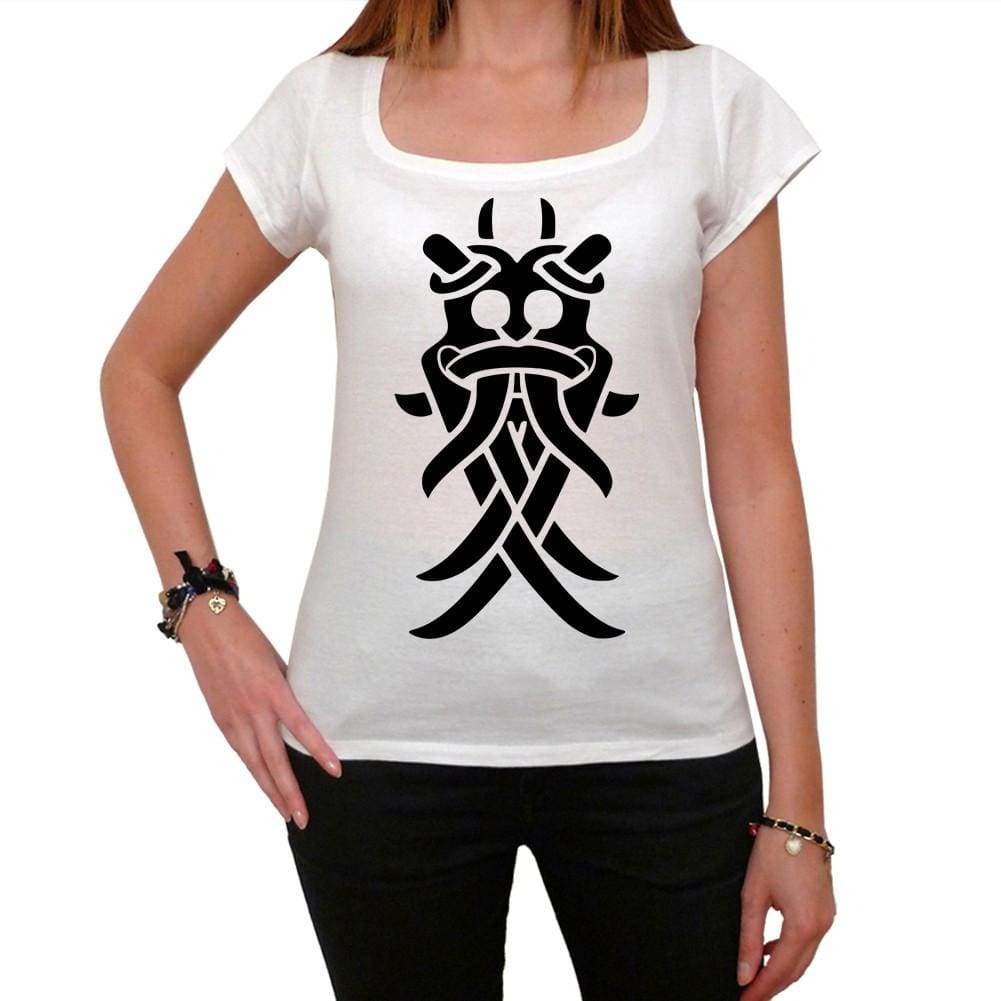 Viking Mask Tribal Tattoo Womens Short Sleeve Scoop Neck Tee 00161