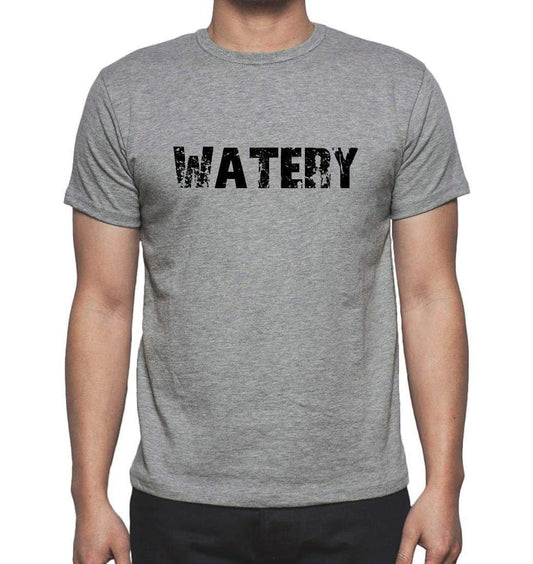 Watery Grey Mens Short Sleeve Round Neck T-Shirt 00018 - Grey / S - Casual